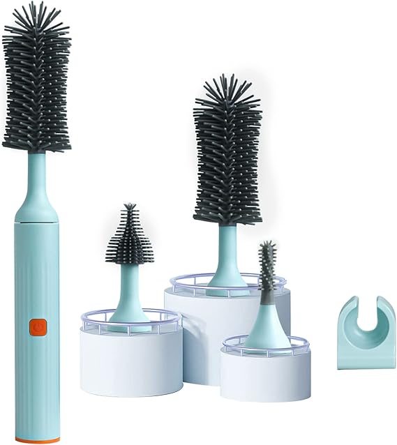Winforhour Electric Baby Bottle Brush Cleaner Set with Electric Bottle Brush
