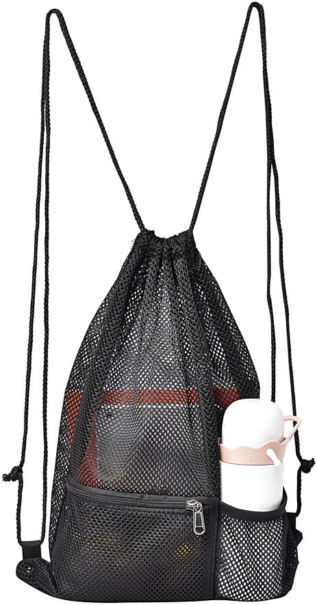 MAY TREEMesh Drawstring Small Bag for Women and Men Mesh Backpack for Concert Sport Beach