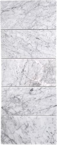 Miniatura 4 de Tenedos Azulejo de mármol Carrara de 4 x 8 pulgadas para pared y suelo (caja de 30 azulejos individuales - 7 pies cuadrados) para cocina,