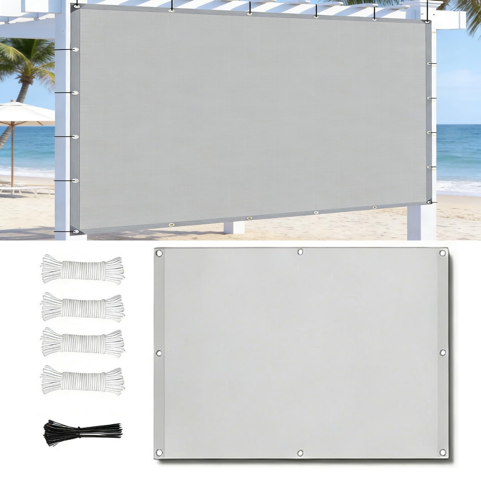 Voile d'ombrage imperméable 2,5x5m anti-UV pour terrasse