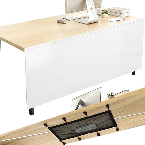 Tegeme 60'' Under Desk Privacy Panel with Cable Management Net