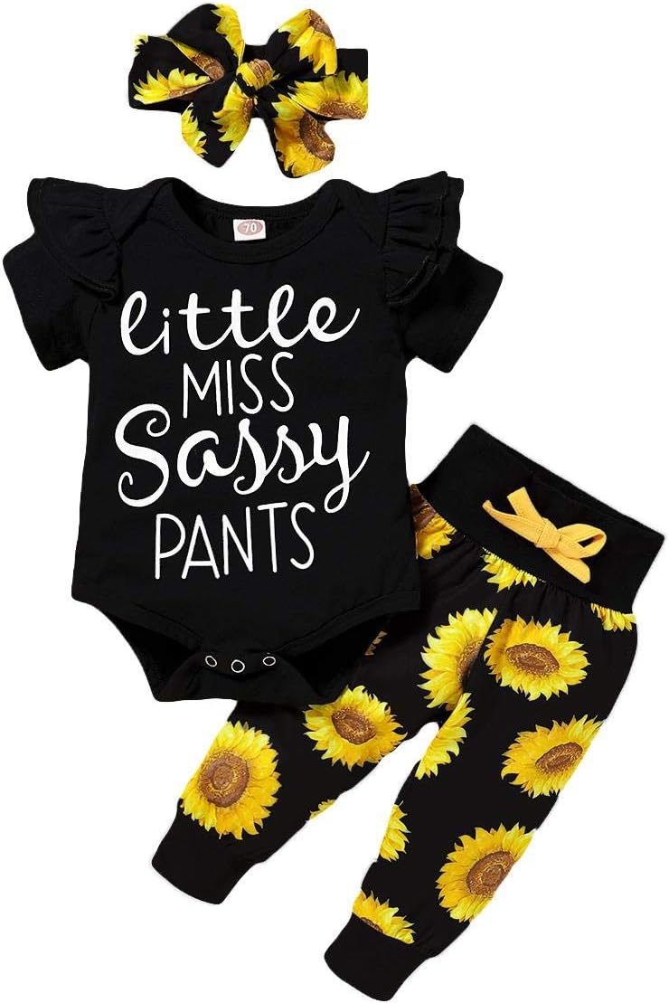 Newborn Infant Baby Girl Ruffle Short Sleeve Romper Top Floral Shorts Pants with Bowknot Headband 3pcs Summer Outfit Clothes for 0-18 Months
