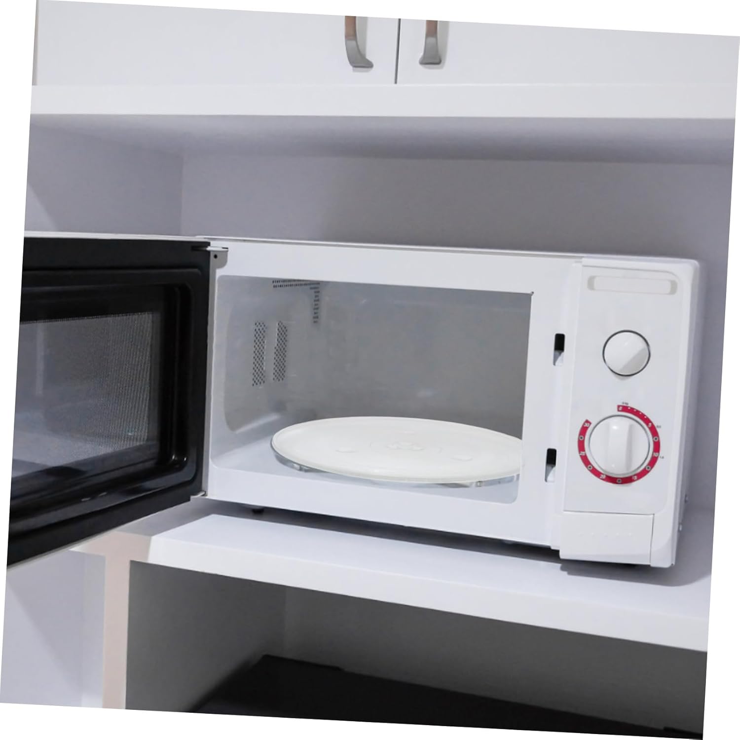 DOITOOL Wide Compatibility Microwave Glass Plate Replacement for Standard Microwaves Heat Resistant Easy Cleaning Rotating Turntable Glass Cake Serving Replacement Tray Ring Rotating Tray