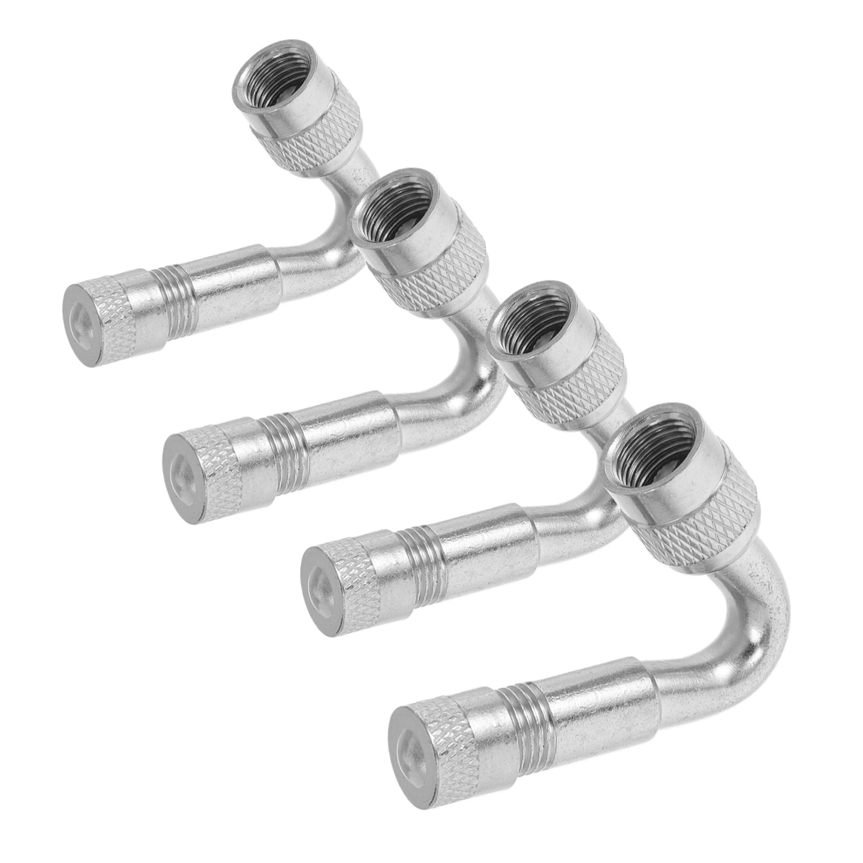 Milisten 4pcs Tire Valve Stem Extenders Angled Extensions for Car Motorcycle Tires Copper Metal Valve Stem Adapters Easy Installation Broad Compatibility