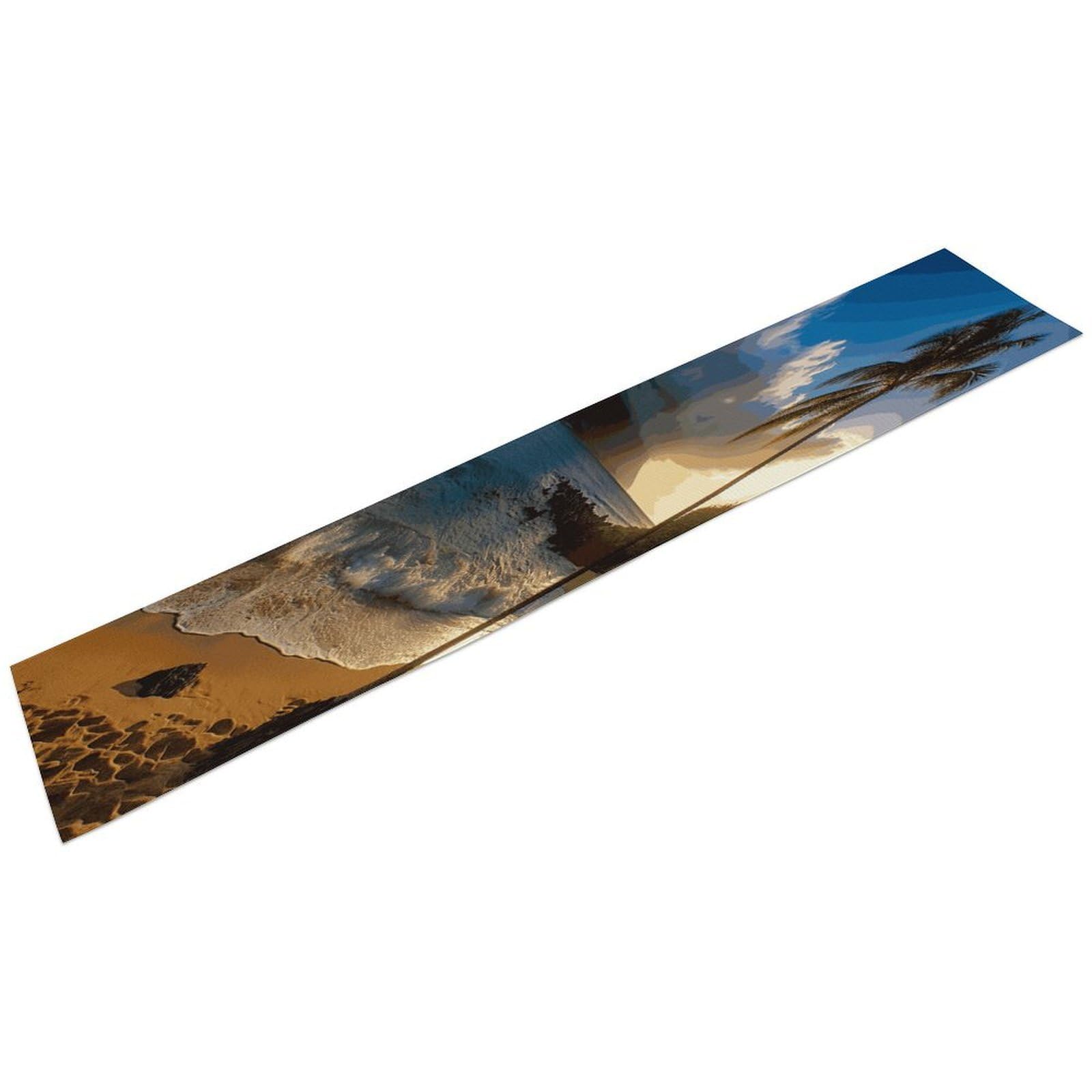 Btcowzrv Style Hawaii Beach Linen Table Runner 72.4 Inches Long, Machine Washable Table Runner For Party Kitchen Dining Table Coffee Holiday Party Decor, 13.4"X72.4"