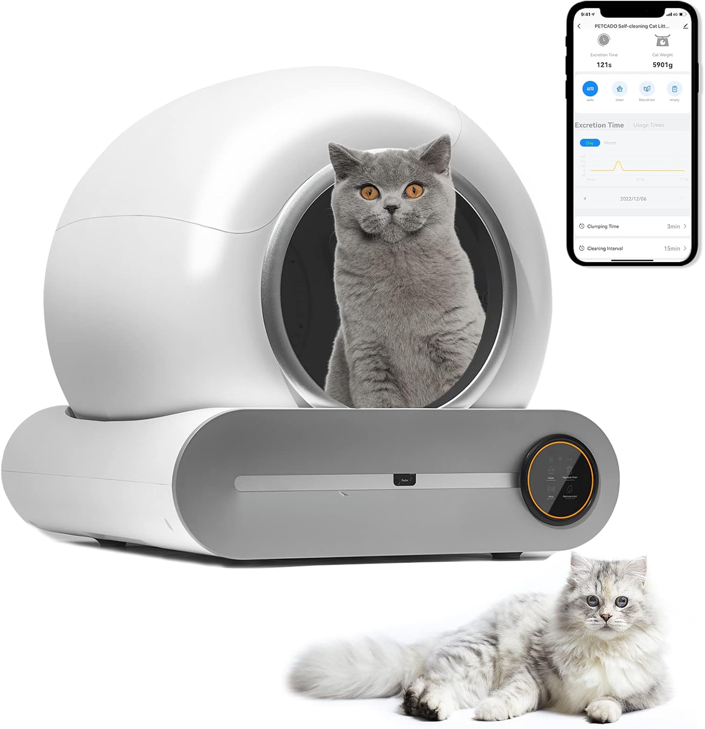 【New 2023】 Automatic Cat Litter Box, Smart SelfClean/Free