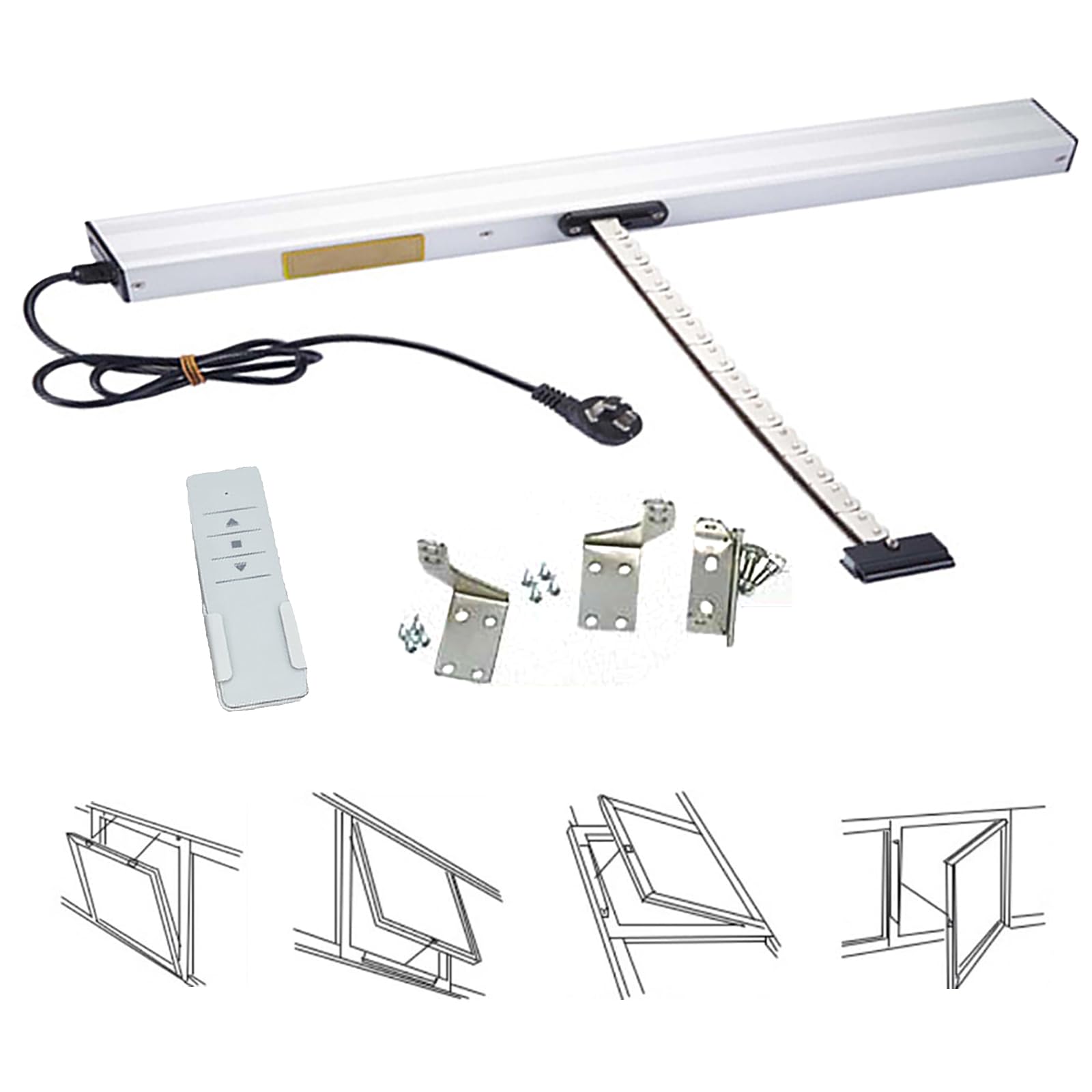 Ouvre-fenêtre électrique premium chaîne inox double couche 24V CC motorisation haut de gamme