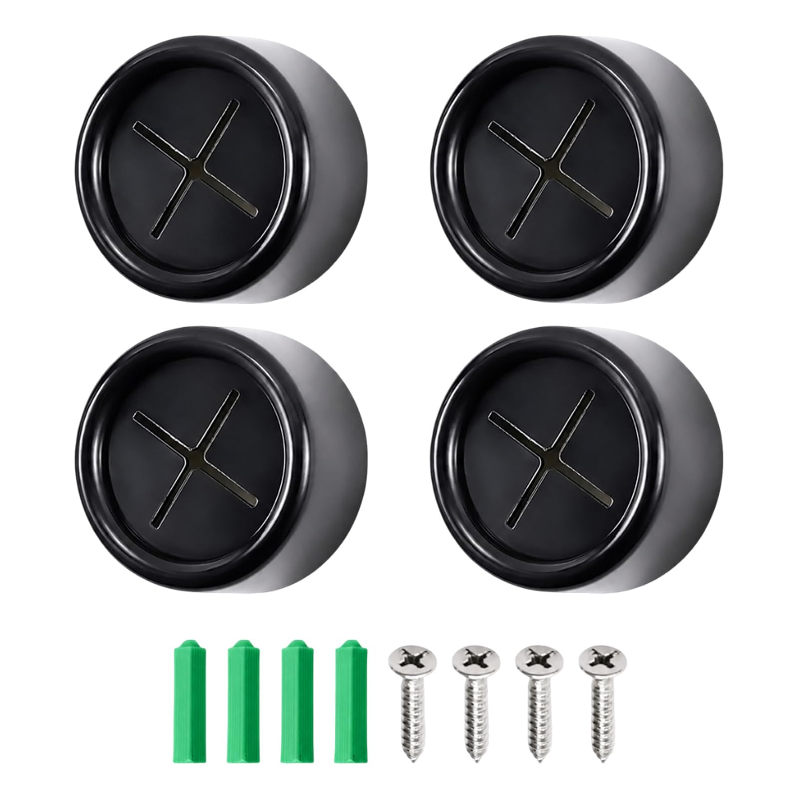 YouXunGS 4 PCS Self-Adhesive Tea Towel Holders, Round Push-in Towel Rings, No Drilling Wall Mount Hooks for Kitchen Bathroom Home, Towels Rags Dishcloths Holder