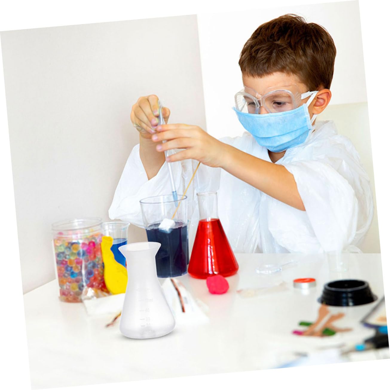 Gatuida 32piezas Frascos De Laboratorio De Erlenmeyer De Escala Frascos Cónicos Para Experimentos Científicos Diseño De Cuello Estrecho Para Usos Versátiles Entornos De Laboratorio