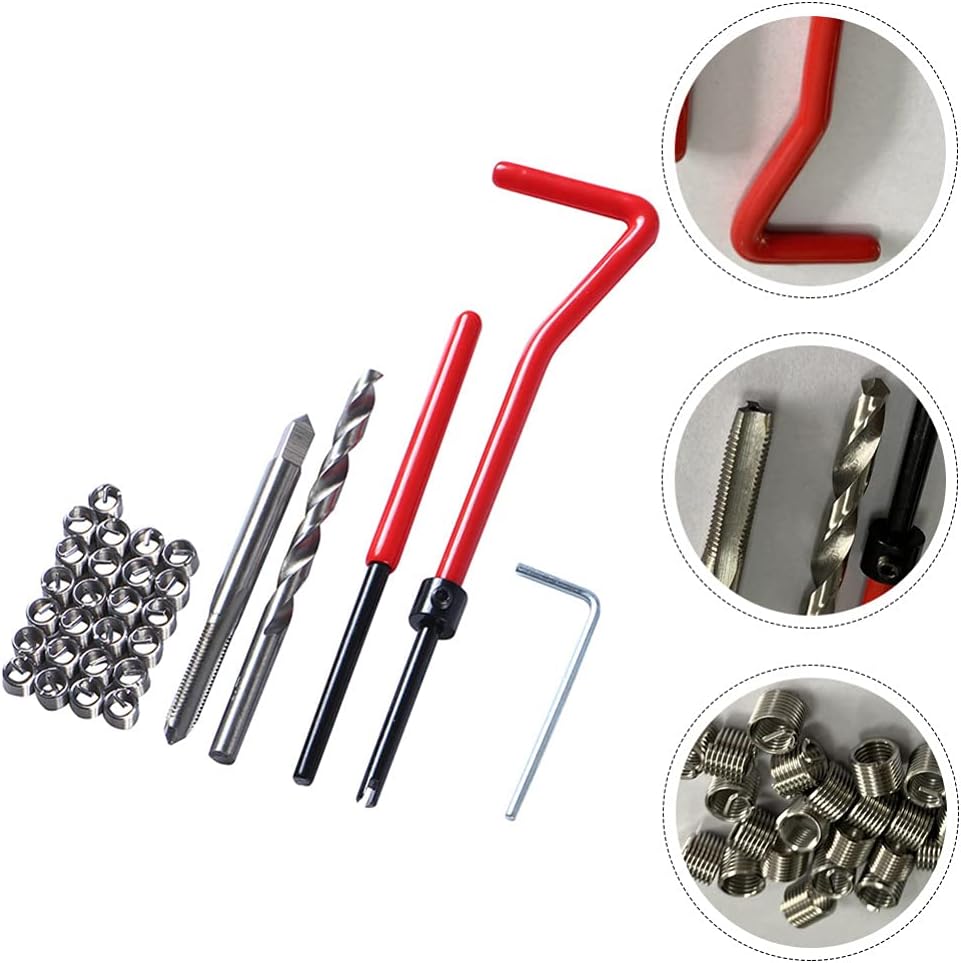 EXCEART 30pcs Thread Repair Kit Wire Insert Tool for Engine Maintenance Automotive Applications Design for Stripped Thread Repair