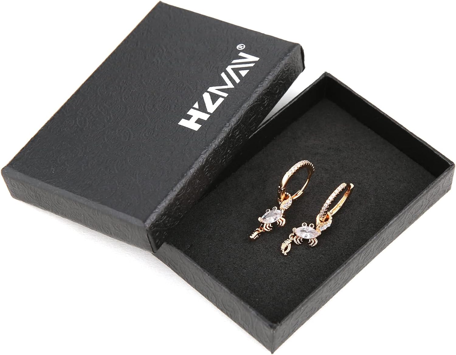 HZMAN Cute Crab Dangle Earring 14K Gold Plated Dainty Ocean Crystal Crab Drop Earrings for Women Jewelry Gift - Image 7