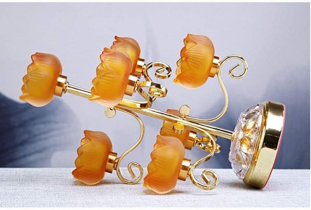 Creative Lotus Candle Holder Glass and Alloy Candelabra, Elegant Wedding Table Centerpiece for Home Party Decoration