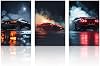 3 Pcs Super Car Posters, Cool Racing Wall Art for Boys Men Room, Office, Bedroom, Living Room Decor, Racing Car Wall Art for Bedroom Dorm Man Cave Unframed 12x16 Inch
