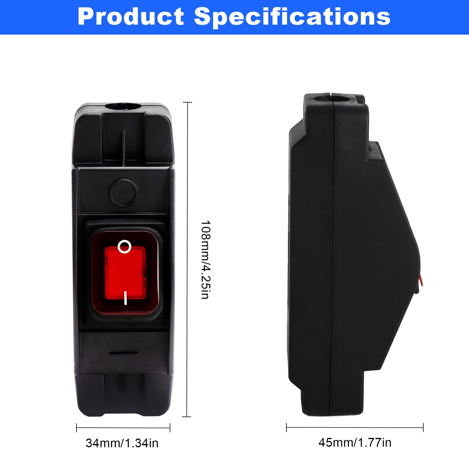 3x IP66 Wasserdichter Kabelschalter 16A/250V – Mit LED-Anzeige (Rot, Blau, Grün) Für Außenbereich