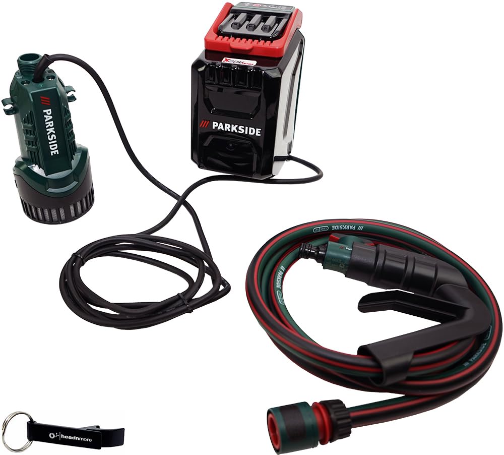 HEADNMORE® Parkside® PRPA 20 Pompa per l'acqua piovana senza fili 20 V (senza batteria) + portachiavi