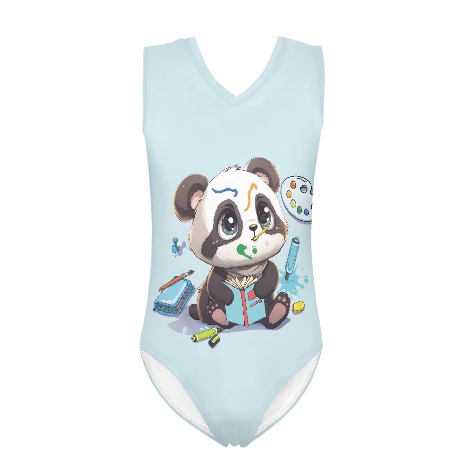 Cartoon Pattern Kids Girls Bathing Suits One Piece Swimsuit Soft &amp; Quick Dry, 5-14Years