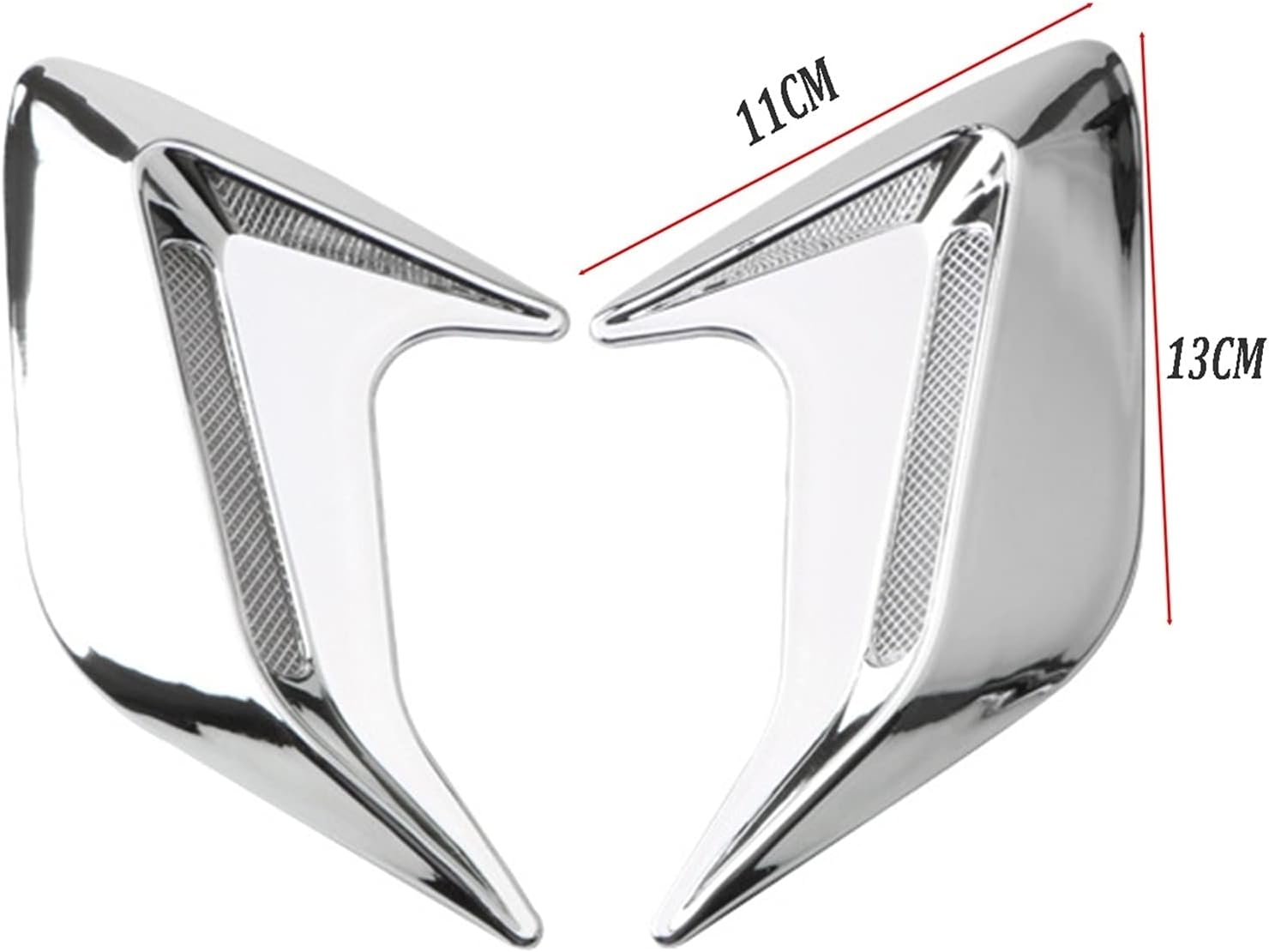 Hood Scoops 2 Pcs Silver Hood Scoops Vents Hood Vent Scoop Covers, Turbo Bonnet Vent Cover ABS Universal Car DIY Stickers
