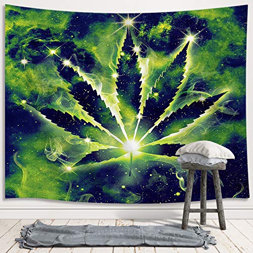 JAWO Weed Tapestry, Cool Green Marijuana Small Tapestry Wall Hanging for Mens Bedroom, Trippy Stoner Tapestries Flag Hippie Poster Beach Blanket College Dorm Home Decor (60W X 40H) 3 JAWO Weed Tapestry, Cool Green Marijuana Small Tapestry Wall Hanging for Mens Bedroom, Trippy Stoner Tapestries Flag Hippie Poster Beach Blanket College Dorm Home Decor (60W X 40H) - Image 4