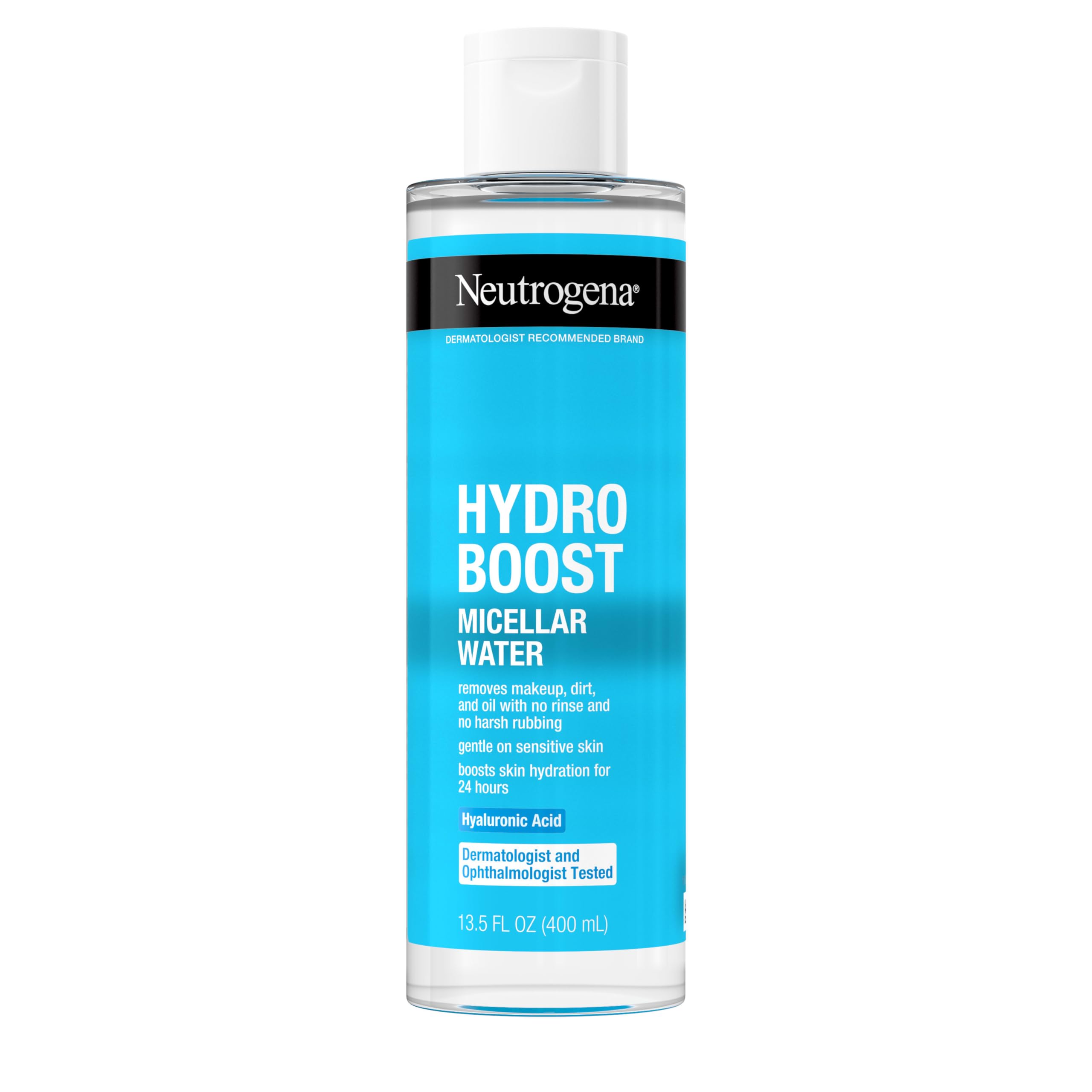 Hydro Boost Micellar Water with Hyaluronic Acid, Micellar Cleansing Water for Sensitive Skin, Removes Makeup, Dirt & Oil, Alcohol-Free, 13.5 fl oz