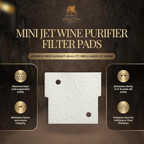 Vista 2 de Buon Vino Mini Jet - Almohadillas de filtro para purificador de vino, 1 unidad (paquete de 3), filtros de pulido #2 para sedimentos, suministros
