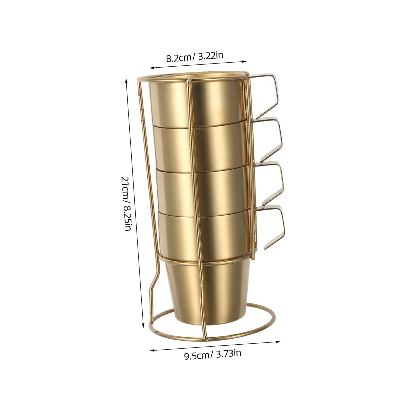 Tazas de Café Apilables de Acero Inoxidable de Doble Pared con Asas y Soporte Protección Térmica para Uso Camping Café Latte y Bebidas Frías