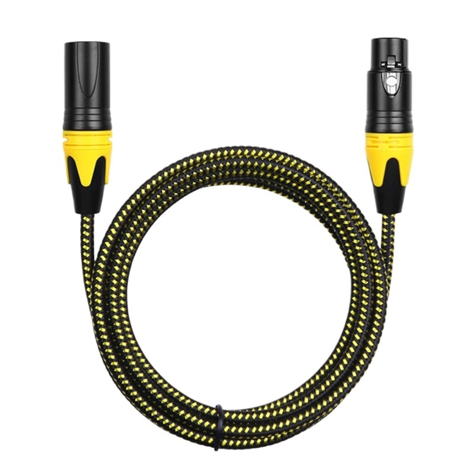 Kabel mikrofonowy XLR męski na żeński, pozłacane 3-pinowe kable głośnikowe XLR, zrównoważony kabel miksera mikrofonu, wielokolorowy (M-F żółty, 7,5 m)