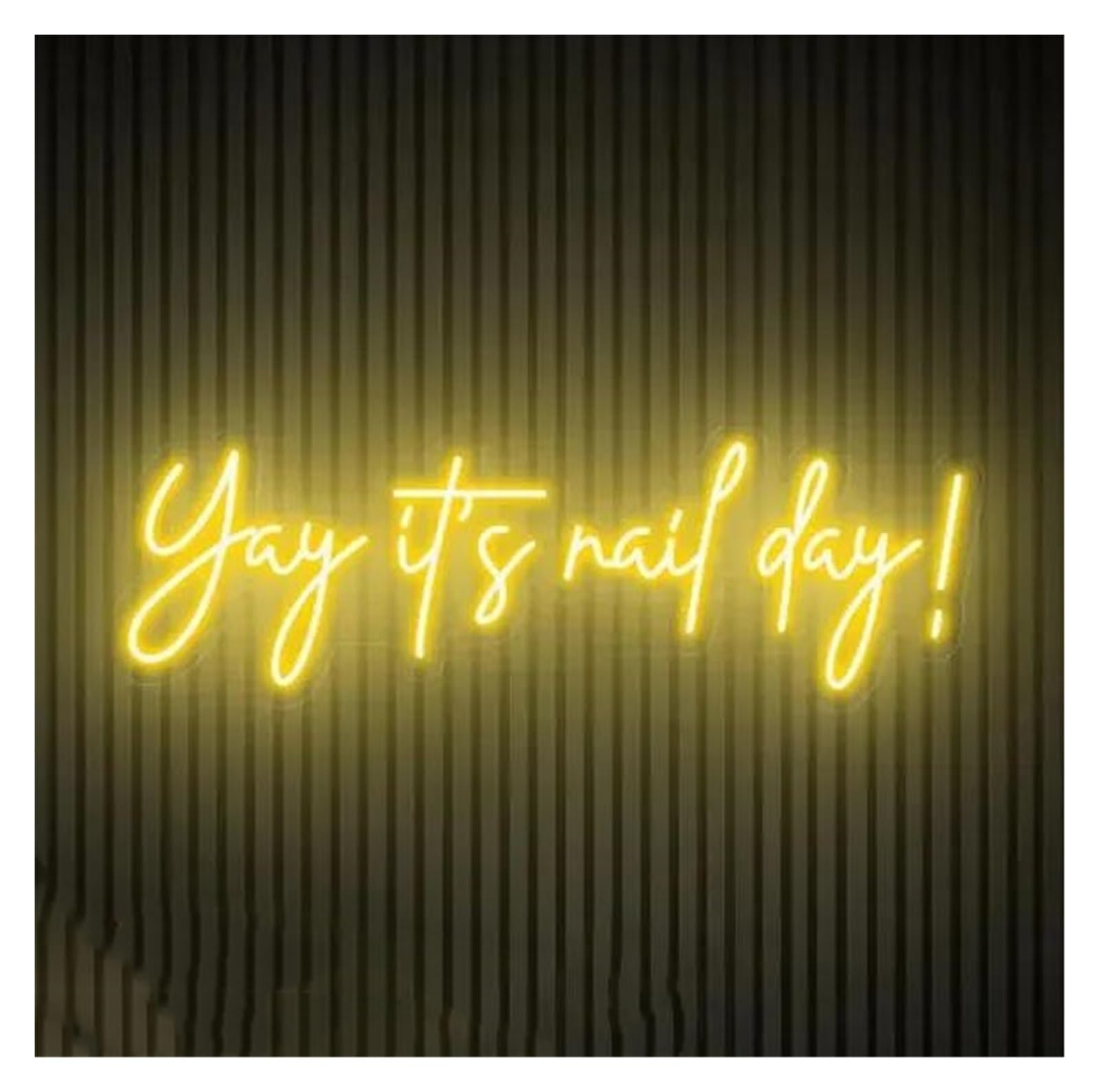 SHOUXI Sign Lamp Yay It's Nail Day Neon Sign, Salon Logo Nail Wall Art, Beauty Salon Decor, Nail Sign 50x16.9cm(Yellow)