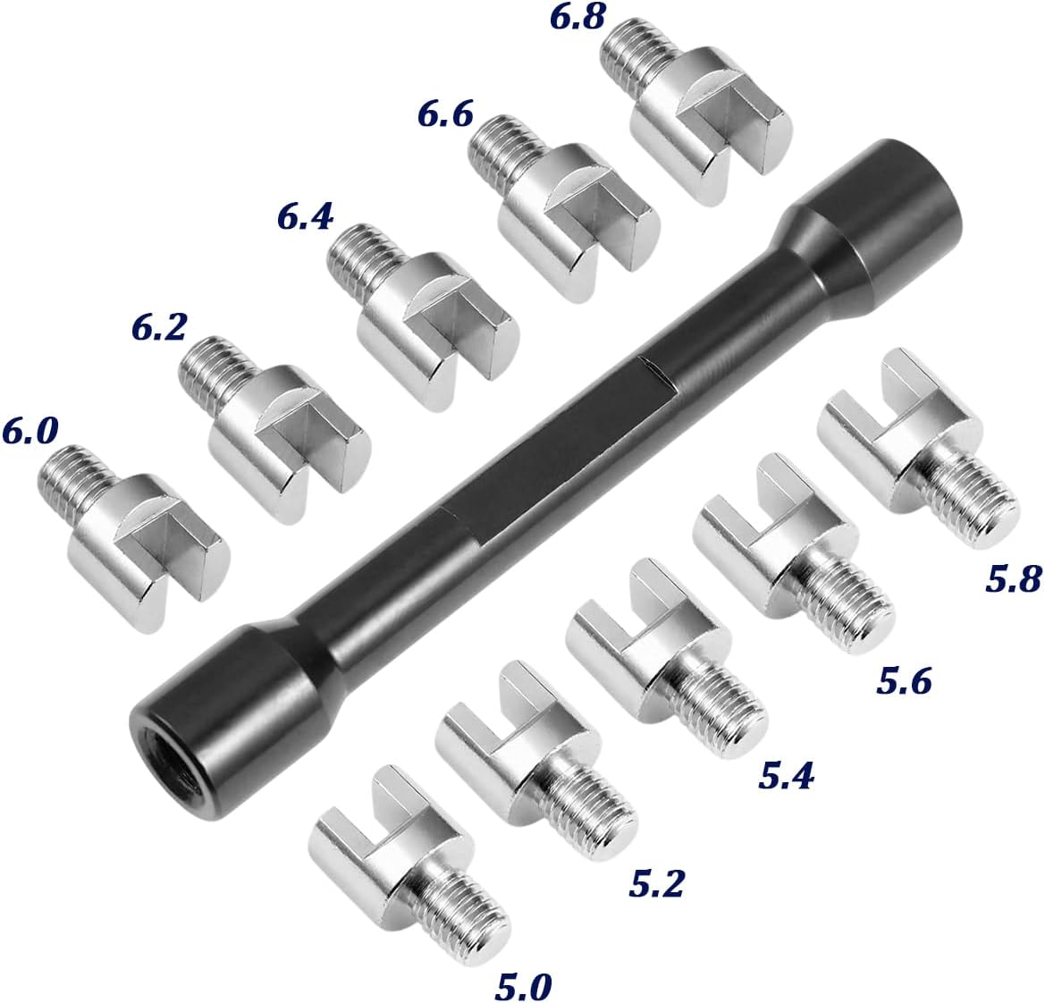 HZEL Motorcycle Wheel Spoke Spanner, CNC 5.0-6.8mm Motocross Spoke Wrench Set for Adjust Wire, Motorcycle Wheel Repair Tool Kit, Compatible with Most Motorbike Dirt Bike Scooter