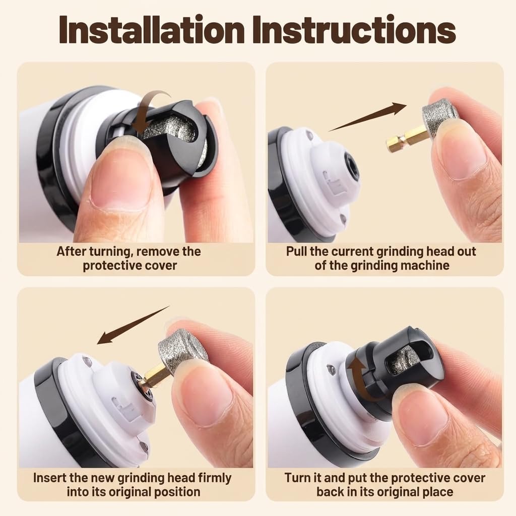 2026 Upgrade Silent Groom Pro Nail Grinder,Silent Groom Pro for Dogs,with LED Light & 3 Speeds,2000mAh Battery,Quick USB Charge (White) - image 6