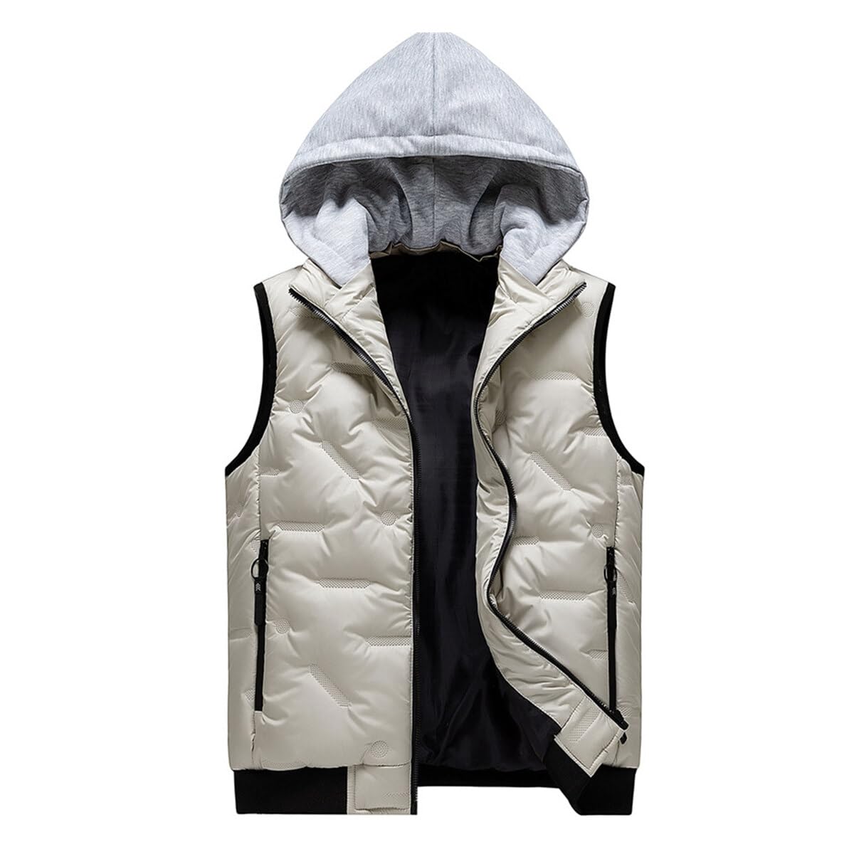 YOUTHUP Gilet da Uomo Trapuntato Scaldamuscoli Giacca Leggera Senza Maniche con Cappuccio Gilet da Esterno