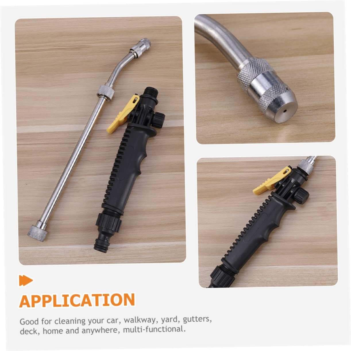 Toyvian 2pcs High Pressure Garden Watering Sprayer Set Copper Hose Nozzles for Car Cleaning Maintenance and Home Washing Lengths
