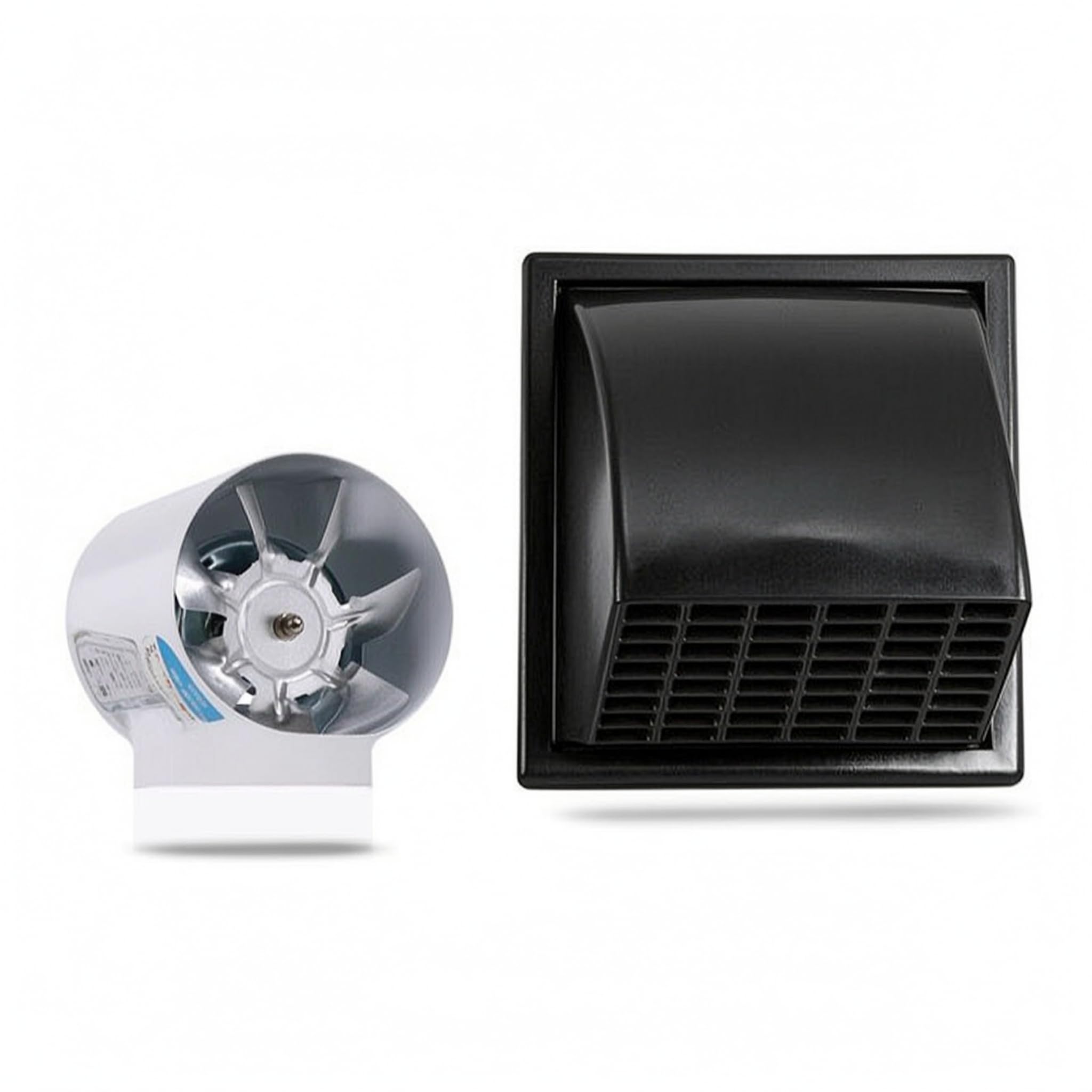 Ventilador en Línea con Válvula Antirretorno Y Kit de Montaje para Instalación en Pared. Ideal para Cocinas, Baños, Aseos Y Habitaciones