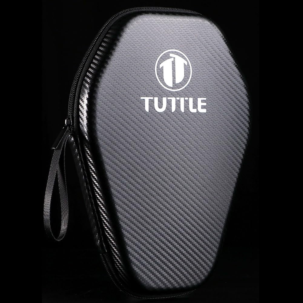 Tidevib Table Tennis Racket Bag EVA Hard Shell Case 2 with Ball Storage Portable Bat Cover 28 x 19.5 x 5 cm Black