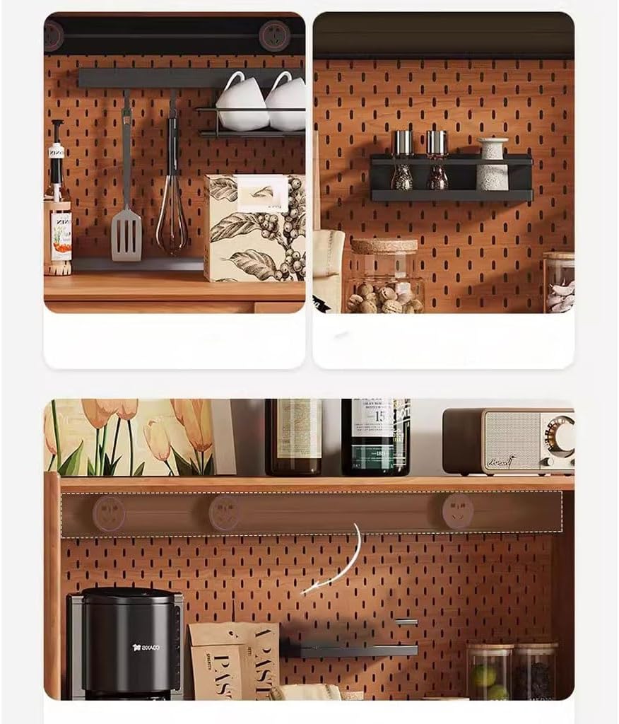 Sideboard Cabinet Solid Wood Sideboard Scandinavian Sofa Sideboard Dining Cabinet Storage Cabinet Hole Board Power Rail Against The Wall One Tea Cabinet Sideboard Cabinet With Drawers(Cherry 100cm(Hol