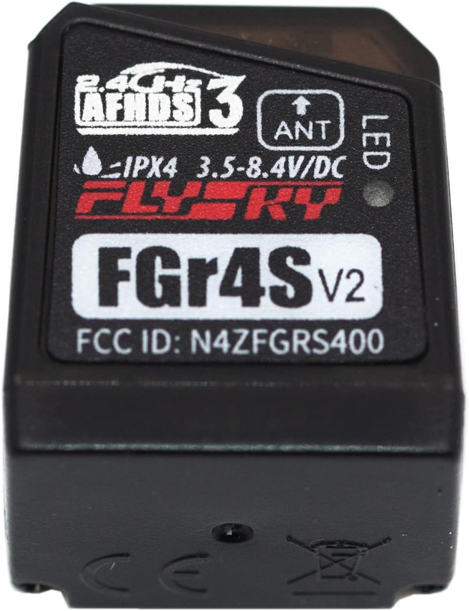 HTLNUZD Flysky FGr4S V2 4CH AFHDS 3 Remote Control 2.4GHz Receiver, Output Compatible with FS-NB4 Noble PL18 RC Transmitter Built-in Single Antenna PWM/PPM/I-Bus for RC Boat Car