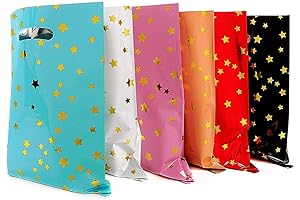 HABILE 48Pcs Small Gift Bags for Candy with Sparkling Stars