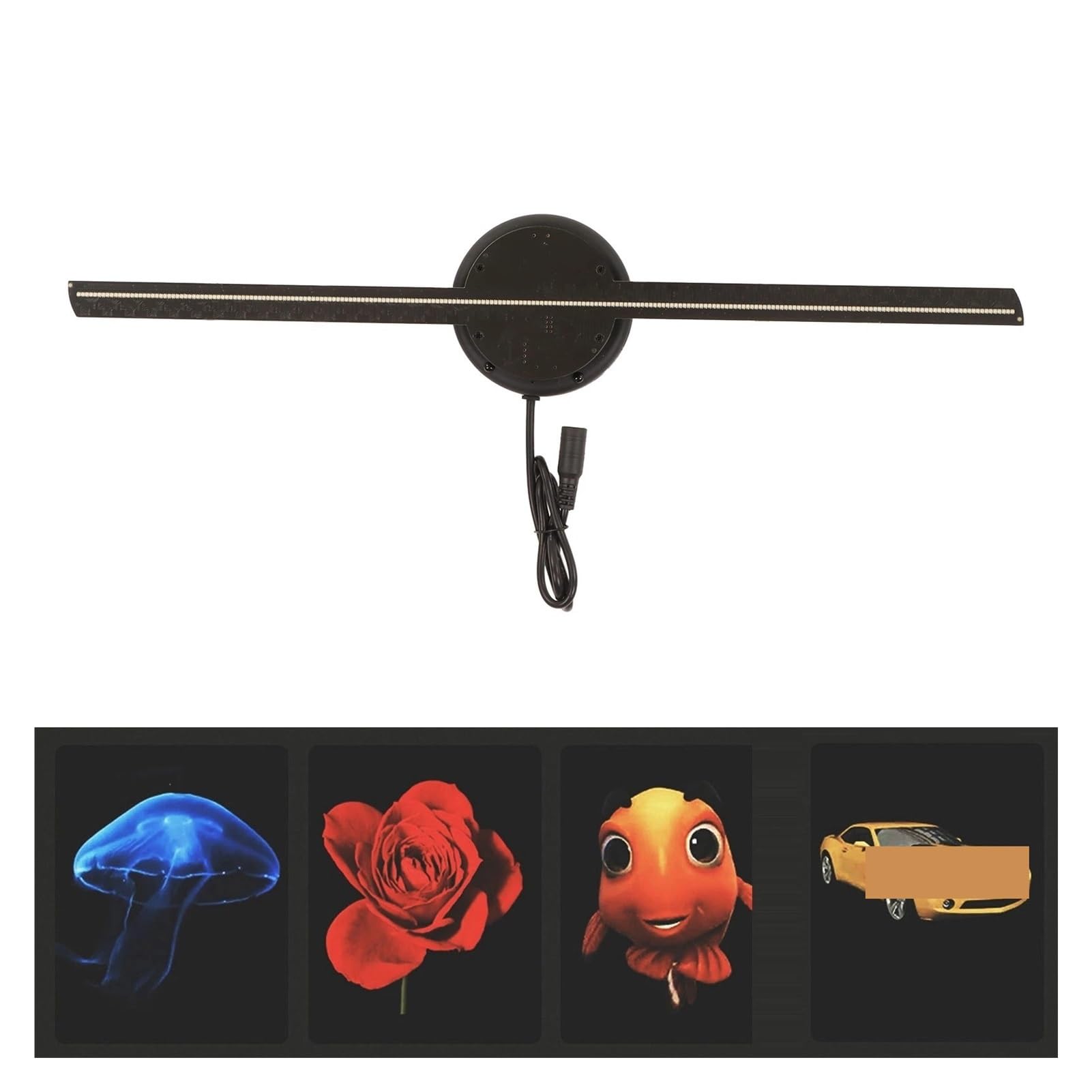 PZPZP Hologram Fan, 3D Hologram Fan 256LED 400x400mm WiFi Remote Control 3D Hologram Projector Advertising Display,for Business,Bar,Halloween, Christmas