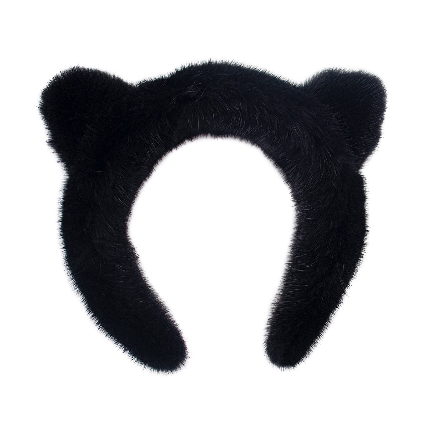 Amazon.com: surell Genuine Mink Fur Cat Ear Headband 