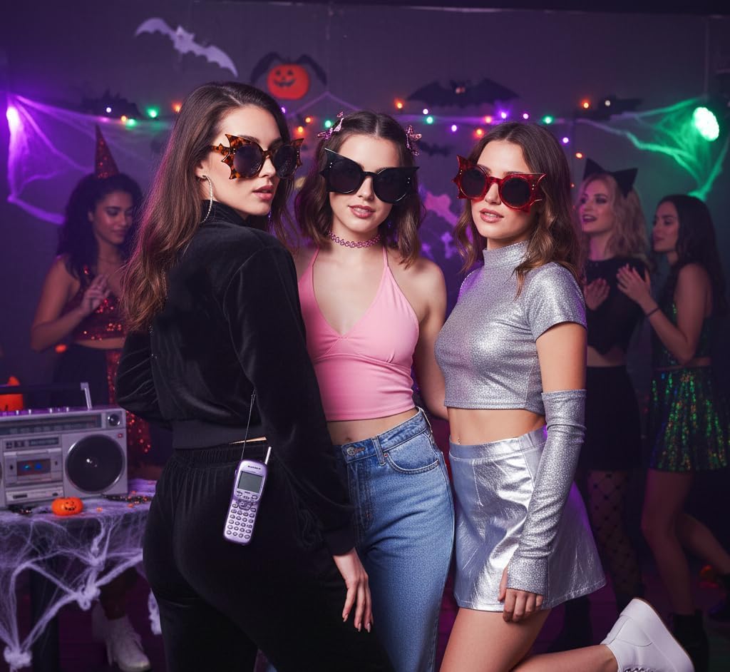 FEISEDY Women Men Funny Sunglasses, Butterfly Shaped Bat Shades for Halloween and Party B4142 - Image 3