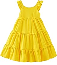 Vieille Toddler Girls Summer Dress Ruffle Sleeveless Casual Beach Sundress Tiered Swing Princess Dress for 2-8 Years - Buy now