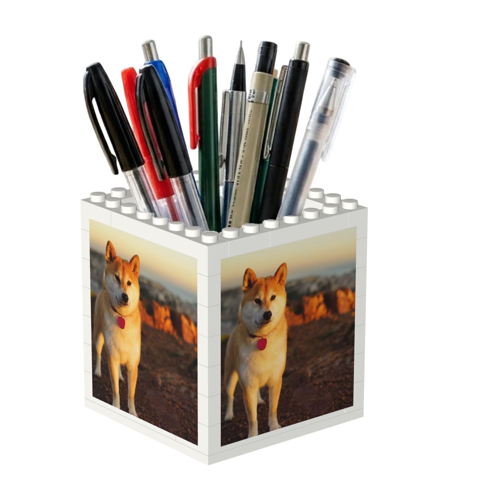 Poadnly Shiba Inu Pets Dogs Sunset Bokeh Shiba Inu, Pen Pot Pencil Holder for Office Home School, Compact Desk Organiser for Office Stationery