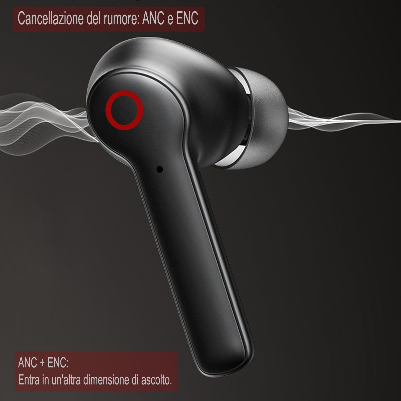OBA -ProX5 Auriculares Bluetooth 5.3 Auriculares Inalámbricos In Ear Estéreo ENC ANC Cancelación Ruido, Pantalla LCD Color IPX5 Impermeable con localizador de auriculares, batería 500mAh