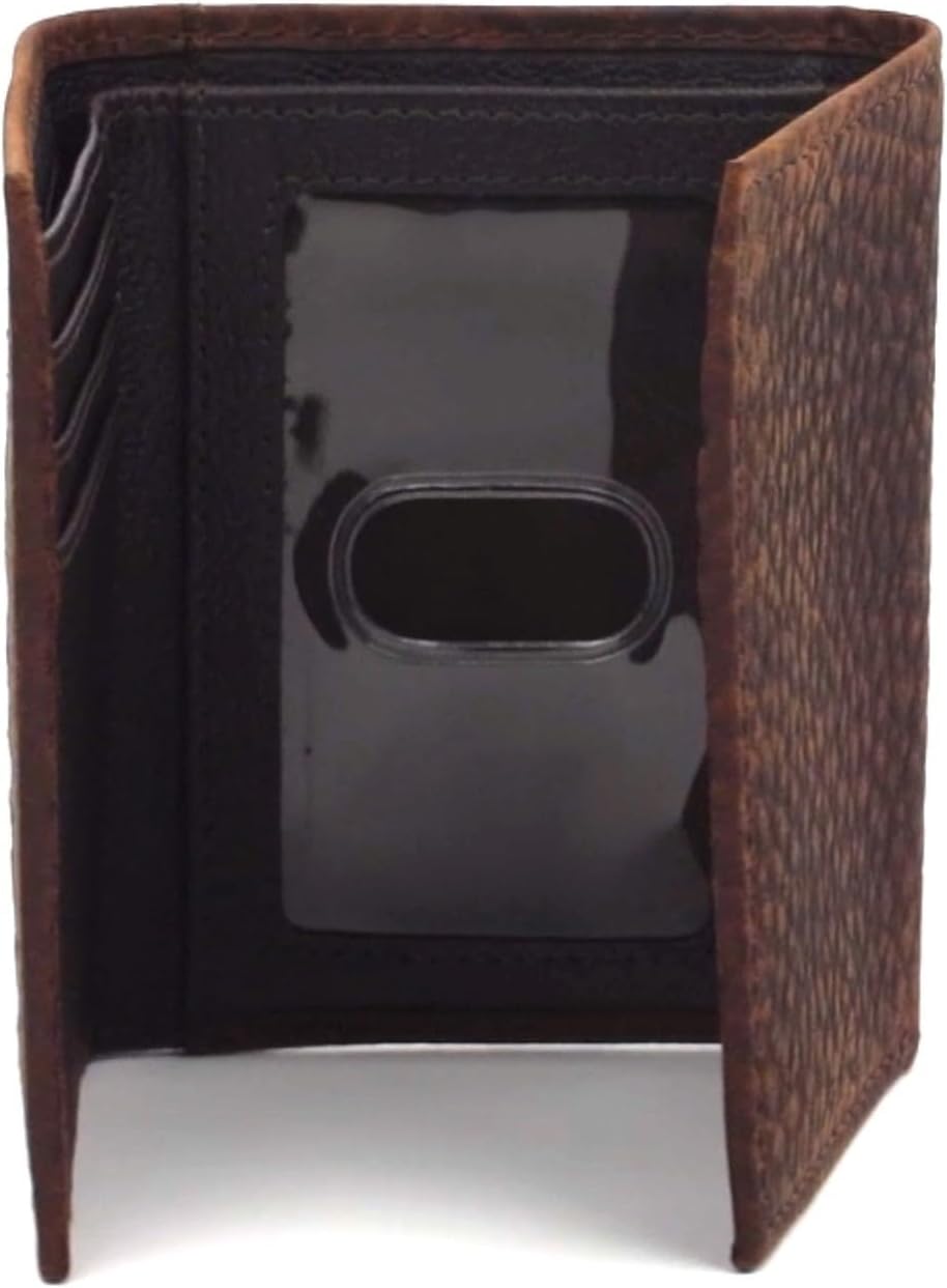 ARIAT Men's Large Logo Bull Hide Leather Trifold Wallet - Image 5