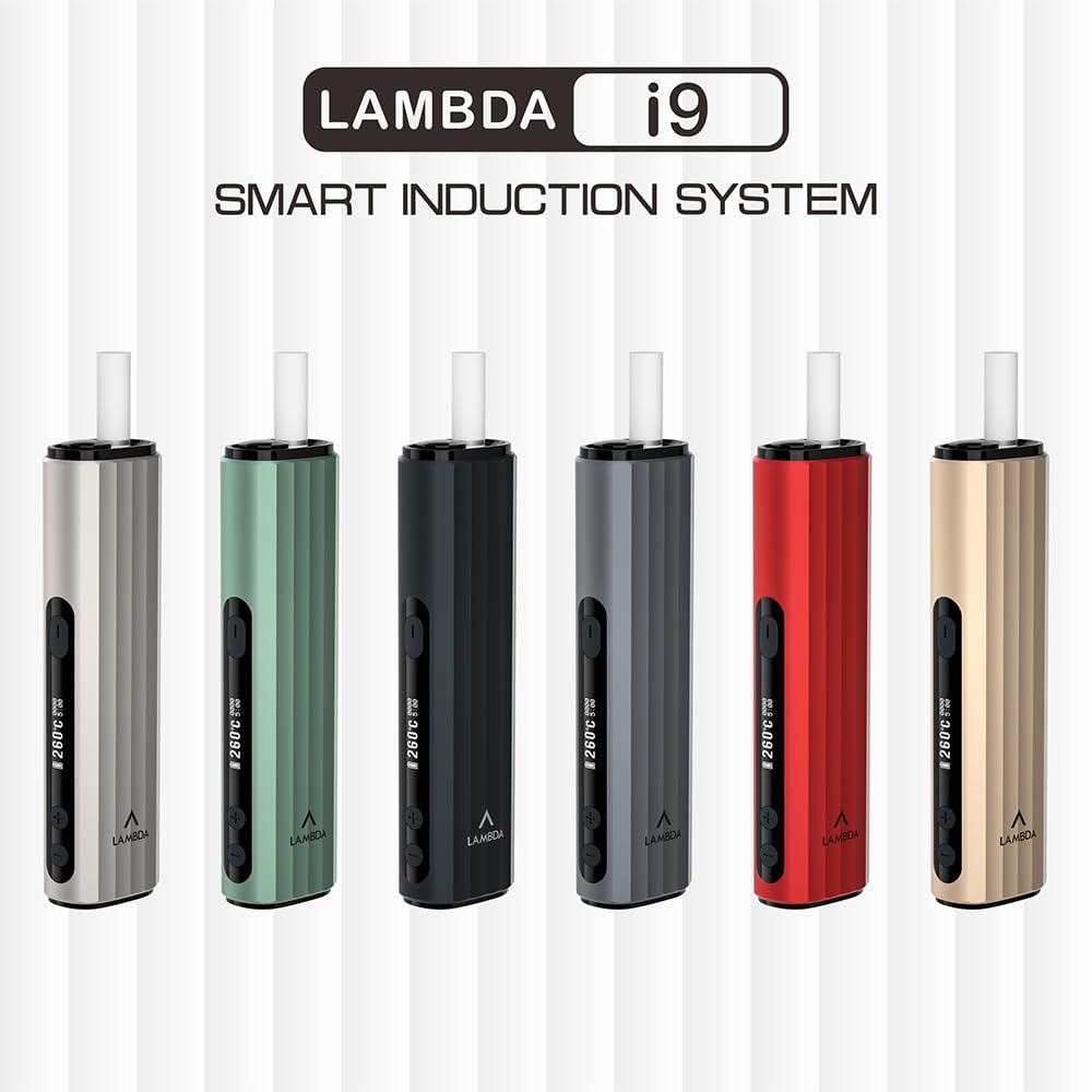LAMBDA i9 HNB Heat-not-Burn-Geräte, Berührungslose Elektromagnetische Induktionsheizung, OLED 3200mAh Einstellbare Heizzeit und Temperatur, erfordert Keine Reinigung (Schwarz)