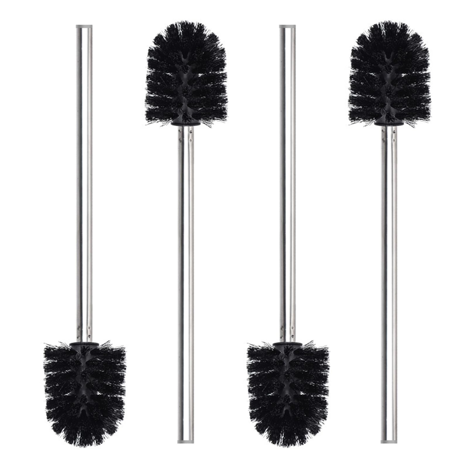 4Pcs Household Toilet Bowl Brush Soft Bristles Cleaning Stainless Steels Handle Deeply Cleaning Stainless Steels Handle