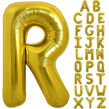 TONIFUL 40 Inch Large Letter R Balloons: Radiant Birthday and Anniversary Decorations