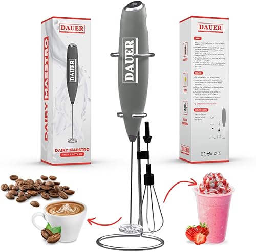 Dairy Maestro - Espumador y batidor de leche prémium para bebidas de calidad barista. Perfecto para capuchinos, lattes, matcha, chocolates