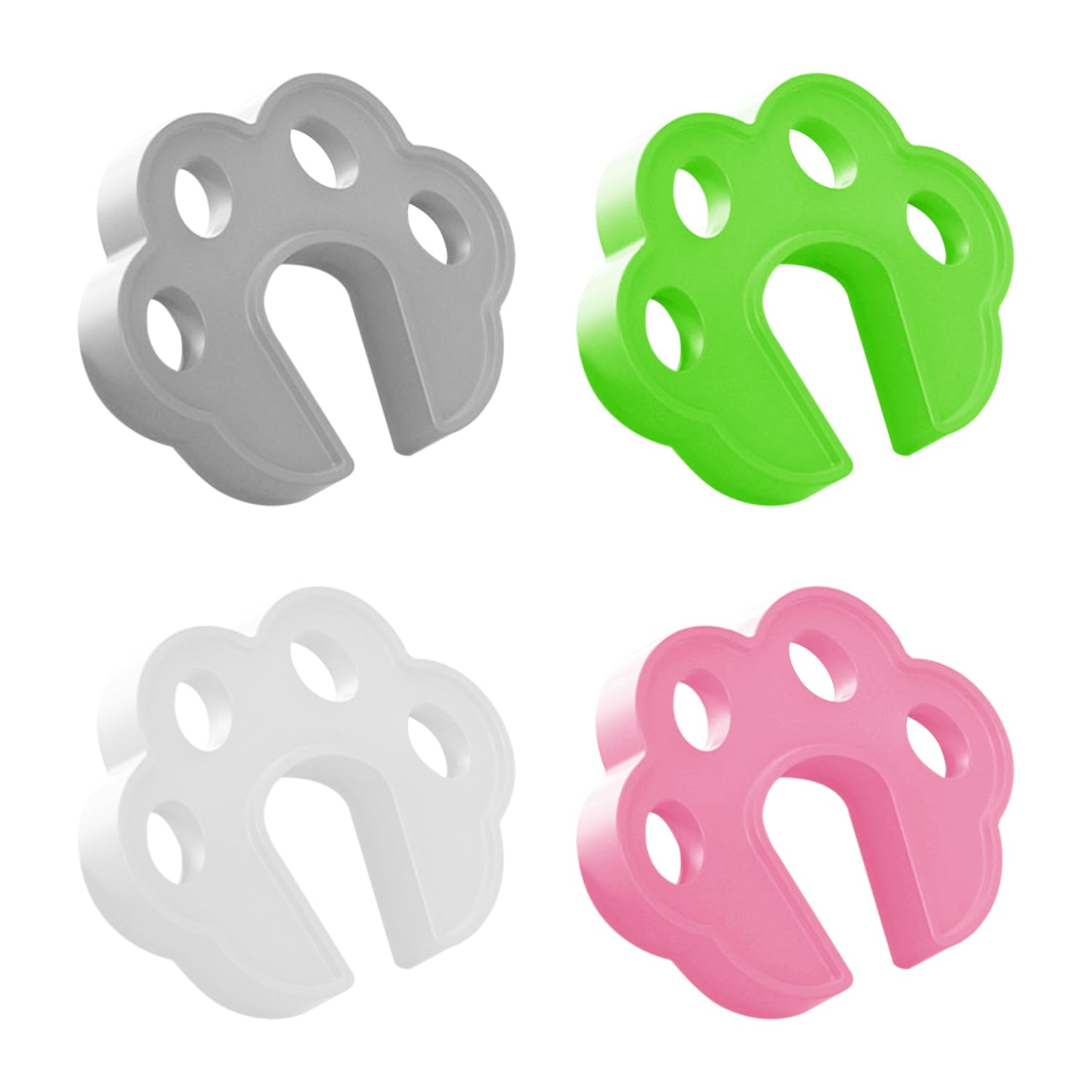 Gdfhbd White 4 Pieces Of Creative Cartoon Cat Claw Door Stop, Child Safety Anti-Pinch Door Stopper, Silicone Washing Machine Door Stop, Anti-Collision Cabinet.