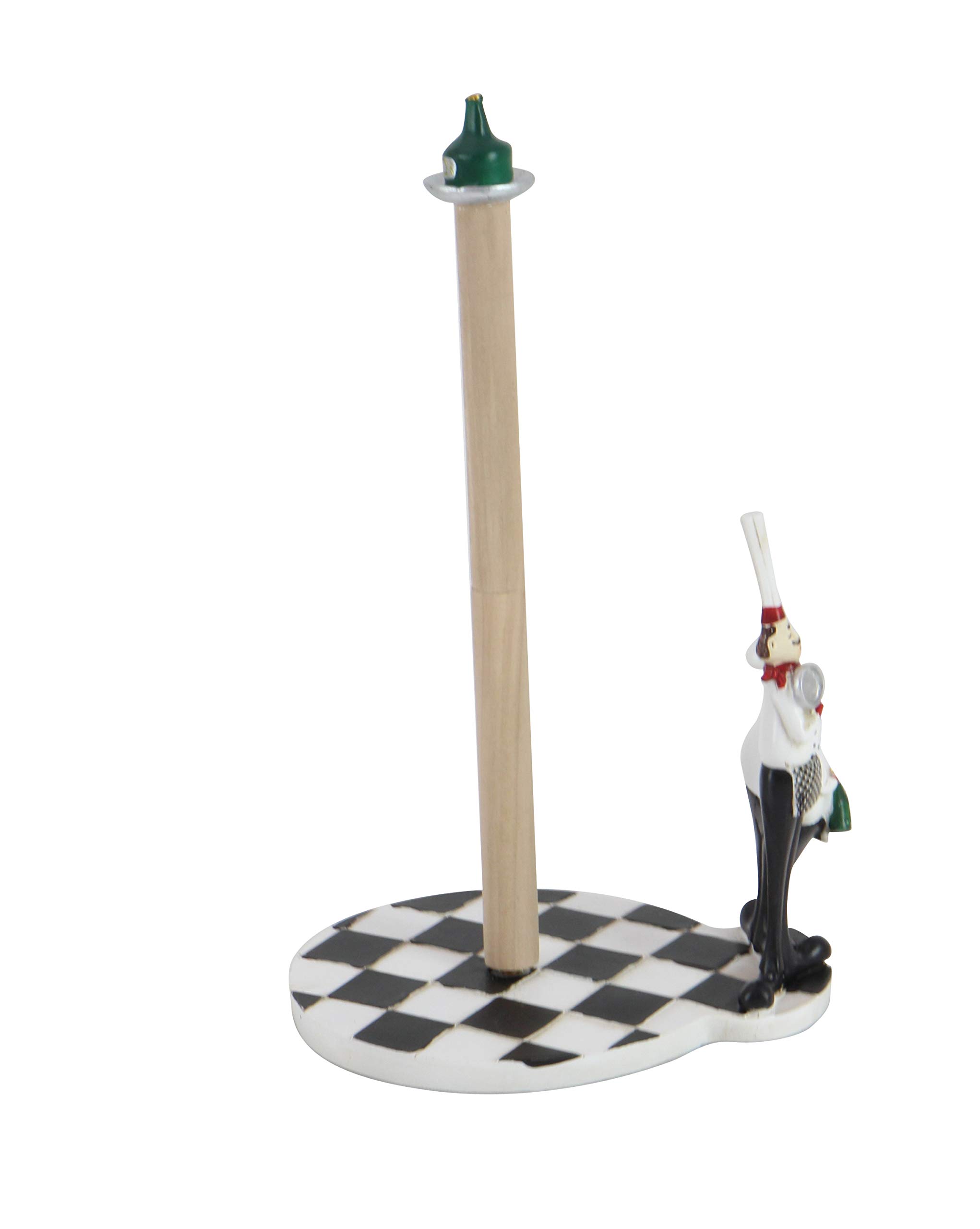 Deco 79 Polystone Chef Paper Towel Holder, 6" x 5" x 13", White