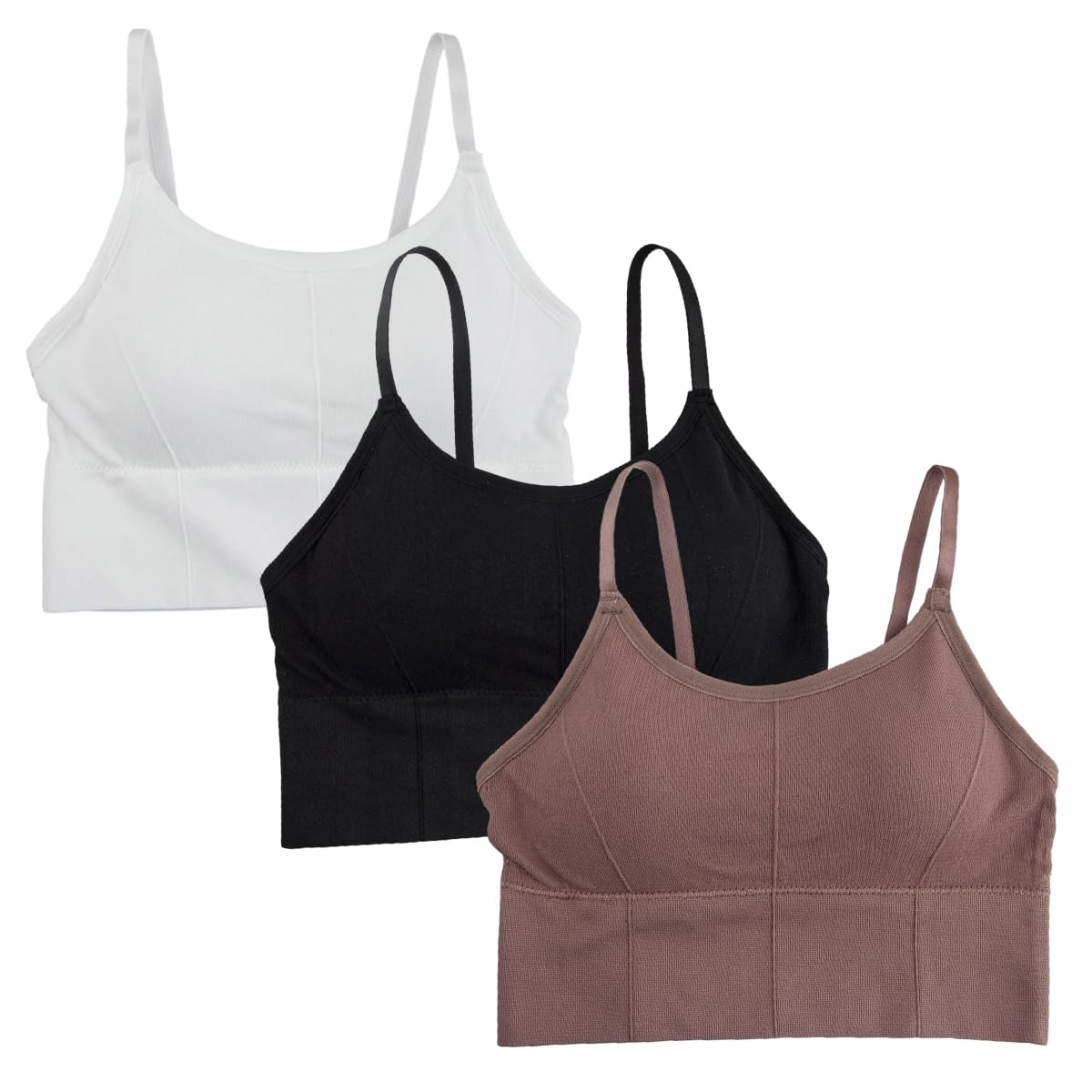 Women's Lightly Padded Bra, Adjustable Straps, Free Size Bra Fit Up to 28, 30, 32, 34 Pack of 3-picture-40